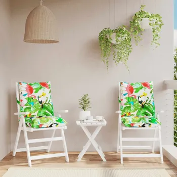 Podsedák Podušky na židli s nízkým opěradlem 2 ks vzor listů oxford