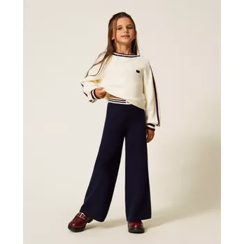 Kalhoty úpletové tmavě modré Twinset Girl velikost: 8