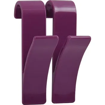 MSV závěsný háček na ručník na topný žebřík 2 ks, fialový, plast