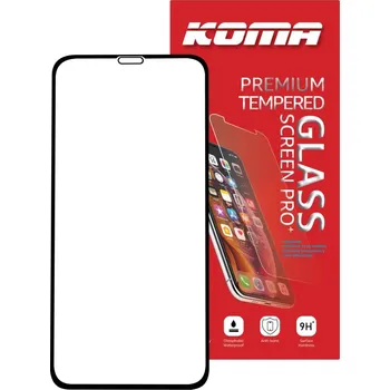 KOMA Tvrzené sklo Full Cover pro iPhone 11 Pro Max / XS Max, zaoblení 3D, tvrdost 9H