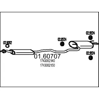 Tlumič výfuku MTS Zadní tlumič výfuku MTS 01.60707