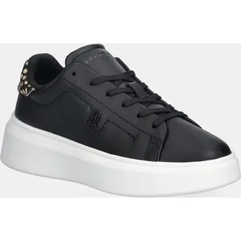 Dámské tenisky Kožené tenisky Tommy Hilfiger ANIMAL PRINT PLATFORM SNEAKER FW0FW09023 černá 99X, EUR 38