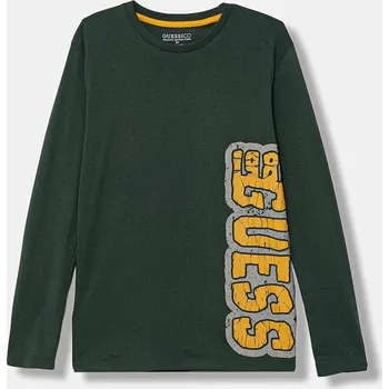 Chlapecké oblečení Dětské bavlněné tričko s dlouhým rukávem Guess L5BI19.I3Z14.9BYA zelená 79X, vel. 147-157
