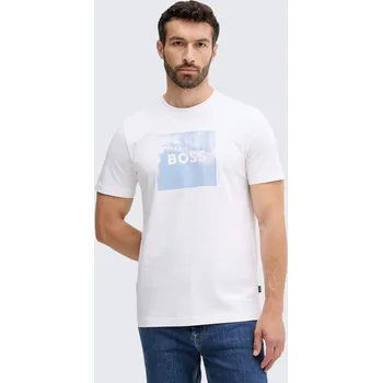 Pánské tričko BOSS Orange Te_Wheel 50546381 bílé Velikost: XXL