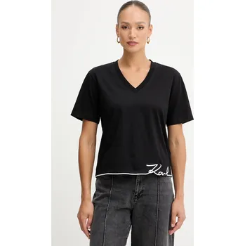Dámské tričko Bavlněné tričko Karl Lagerfeld B1W17031 černá 99X, vel. XS