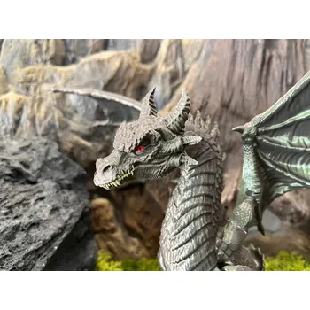 Figurka STLflix Král draků – velký okřídlený drak, 3D tištěná dekorace, 35 × 37 cm