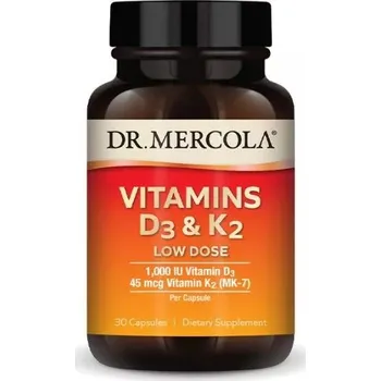 Dr. Mercola Vitamin D3 1000 IU & K2 45 μg, 30 cps
