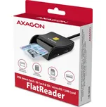 AXAGON CRE-SM3SD, USB-A FlatReader čtečka Smart card (eObčanka) + SD/microSD/SIM, kabel 1.3 m