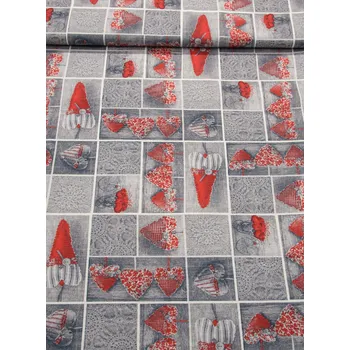 Orbytex Dekorační látka - Sonja srdce šedé - š.160cm