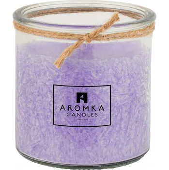 Svíčka AROMKA Přírodní vonná svíčka palmová, Levandule, 250 ml, Recyklované sklo