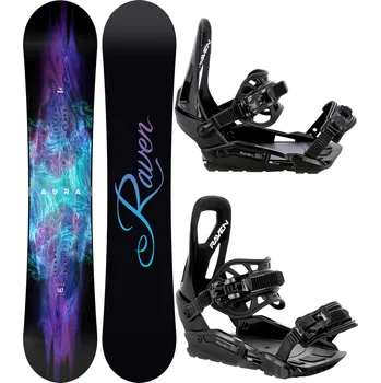Snowboard RAVEN Snowboard set Raven Aura + vázání Raven S230 155cm ZELENÁ|ČERNÁ 2023