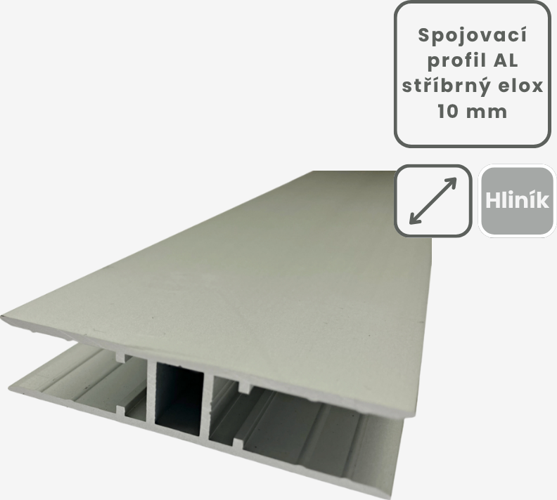 Spojovací AL H profil 3m 10mm Velikost: 3m