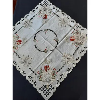 ubrus UBRUS vyšívaný 85 x 85 vánoční 001 červená