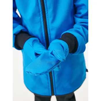 Módní doplněk unuo Dětské softshellové rukavice s beránkem Tap, Modrá Velikost: M