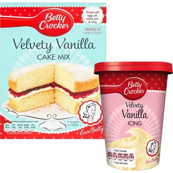Betty Crocker poleva s vanilkovou příchutí + Betty Crocker směs na přípravu vanilkového dortu