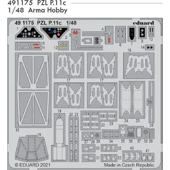 Plastikový model Eduard 1/48 PZL P.11c (ARMA HOBBY)