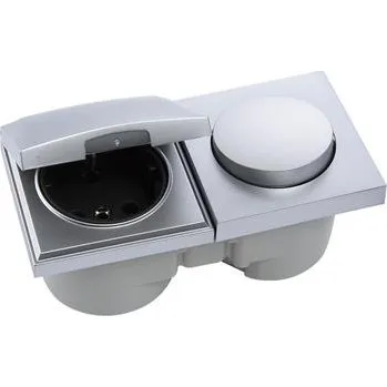 Elektrická zásuvka Berker Integro Flow vypínač/kryt chrom mat + zásuvka černá