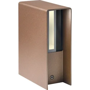 Venkovní osvětlení Redo Venkovní nástěnné LED svítidlo IZAR, 11W, v. 17 cm, IP65 Barva: Rezavá hnědá, Barva světla: 2700K