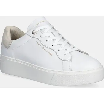 Dámské tenisky Kožené tenisky Tommy Hilfiger CHIC PLATFORM CUPSOLE SNEAKER FW0FW09021 bílá 00X, EUR 40