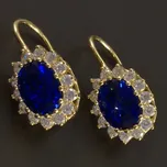 Goldpoint Zlaté náušnice oválné safíry Váha: 4.25 g