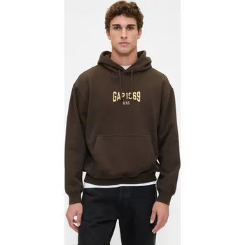 Pánská mikina GAP Oversize mikina Heavyweight - Pánské GAP hnědá 3465590