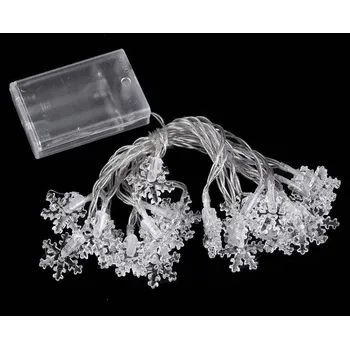 Vánoční dekorace Canea Polsko LED světelný řetěz VLOČKY na baterie 2 metry