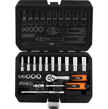 Sada nástrčných klíčů, 10-231, 23 ks, velikost 1/4, kufřík,, NEO TOOLS