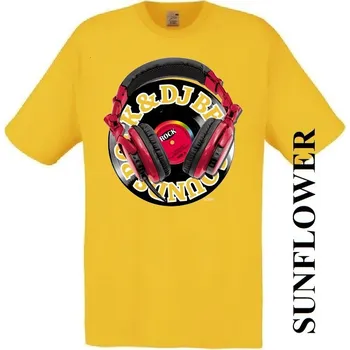 Pánské tričko levne-bavlnene-tricko-potisk-rock-beat Barva: Yellow - žlutá, velikost: XS