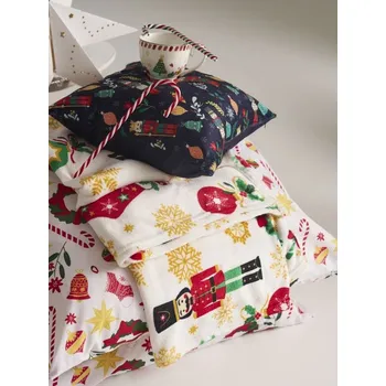 Dámské tričko Sinsay - Deka s vánočním potiskem - krémová - 335GS-01X - 335GS-01X-ONE