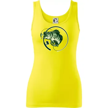 Dámské tričko Ryba s prutem - Dámské tílko - M ( Citrónová )