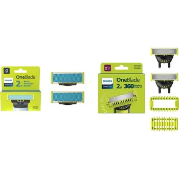 Příslušenství k holicímu strojku Philips OneBlade QP225/50 Anti-Friction 2 ks + One Blade 360 2 ks + QP624/50 2 ks