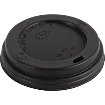 Jednorázové nádobí Fiesta Recyclable Fiesta recyklovatelná víčka na šálky kávy černá 340 ml / 12 oz a 455 ml / 16 oz (balení 50 ks)