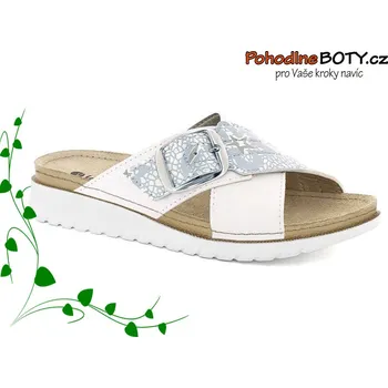 Dámská zdravotní obuv Dámské letní nazouváky Inblu klínek CN000032 (bílo-stříbrné )