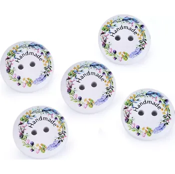 Knoflík Knoflíky dřevěné Handmade bílé 23 mm