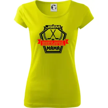 Jsem hokejová máma - hokejky - Dámské triko Pure - 3XL ( Limetková )