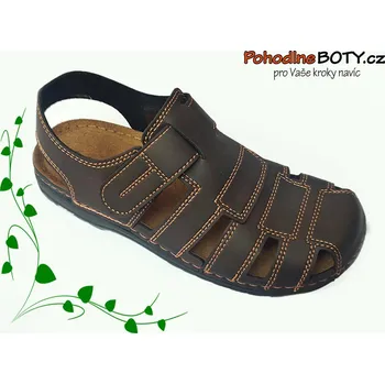 Pánská zdravotní obuv Pánské sandále hnědé Inblu s plnou špicí (35000022)