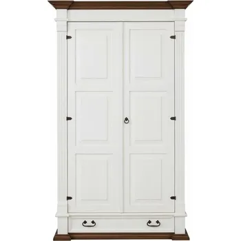 Komoda Rustikální šatní skříň Sweet Home SAV67C Barevné provedení: Bílá - ořech lak