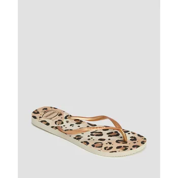 Dámské žabky Dámské žabky Havaianas Slim Animals V Béžovém A Zlatém Barevném Provedení 4103352-beigebeige