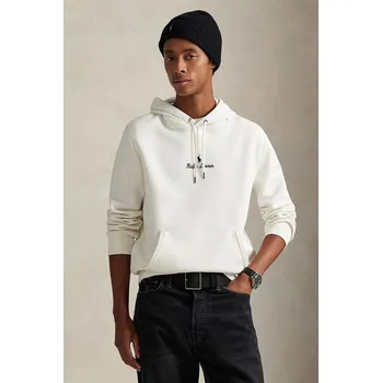 Pánská mikina Mikina Polo Ralph Lauren pánská, béžová barva, s kapucí, s aplikací, 710981369 01X, vel. S