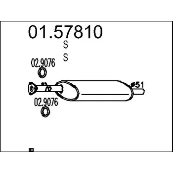 Tlumič výfuku MTS Střední tlumič výfuku MTS 01.57810