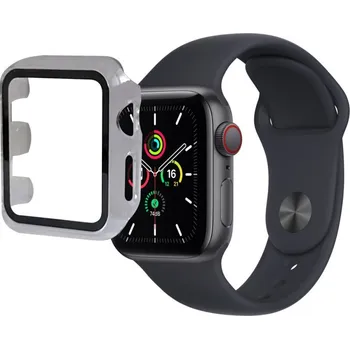 Příslušenství k chytrým hodinkám Ochranný kryt s tvrzeným sklem pro Apple Watch 45 mm (Series 7,8), transparentní