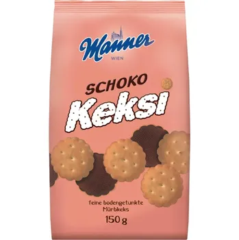 Rakouské sušenky MANNER 150 g SCHOKO KEKSI (sušenky s čokoládou)
