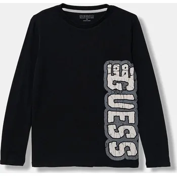 Dětské bavlněné tričko s dlouhým rukávem Guess L5BI19.I3Z14.9BYA černá 99X, vel. 166-175