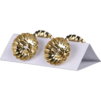 Vánoční svícen Svícen kov 4x40mm na stromk. svíčku ozdobný se zápichem zlatý