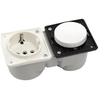 Elektrická zásuvka Berker Integro vypínač polární bílá + zásuvka polární bílá bez rámečku