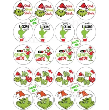 Přisada na vaření a pečení Grinch na cupcake 2 - jedlý papír - Fondánový list +40 Kč / Bez decor gelu
