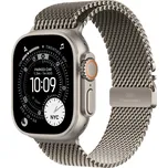 Apple Watch Ultra 3 - 49mm Milanese Loop přírodně titanové L