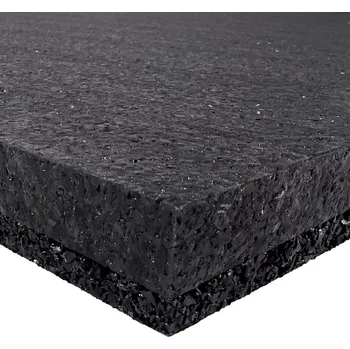 Venkovní dlažba Flomat Černá extrémně zátěžová modulová podlahová guma (puzzle - střed) FLOMA Sandwich - 100 x 100 x 2,6 cm