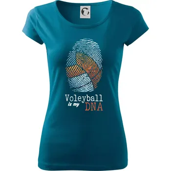 Dámské tričko Volejball is my DNA - Dámské triko Pure - S ( Petrolejová )