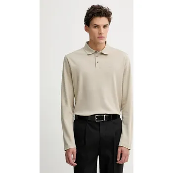 Pánské tričko Bavlněné tričko s dlouhým rukávem Calvin Klein LV040EM909 béžová 08X, vel. M